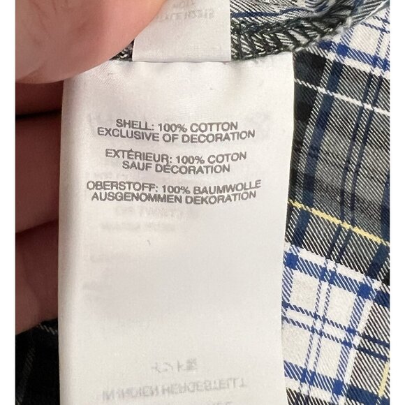 J. Crew Women Beaded Embellished Forest Green Tartan Plaid Shirt Small Sequin - Picture 13 of 14